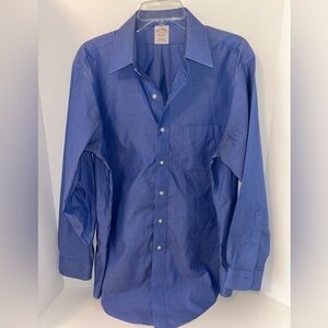 Brooks Brothers men's Traditional Fit Non Iron blue button up shirt size 16